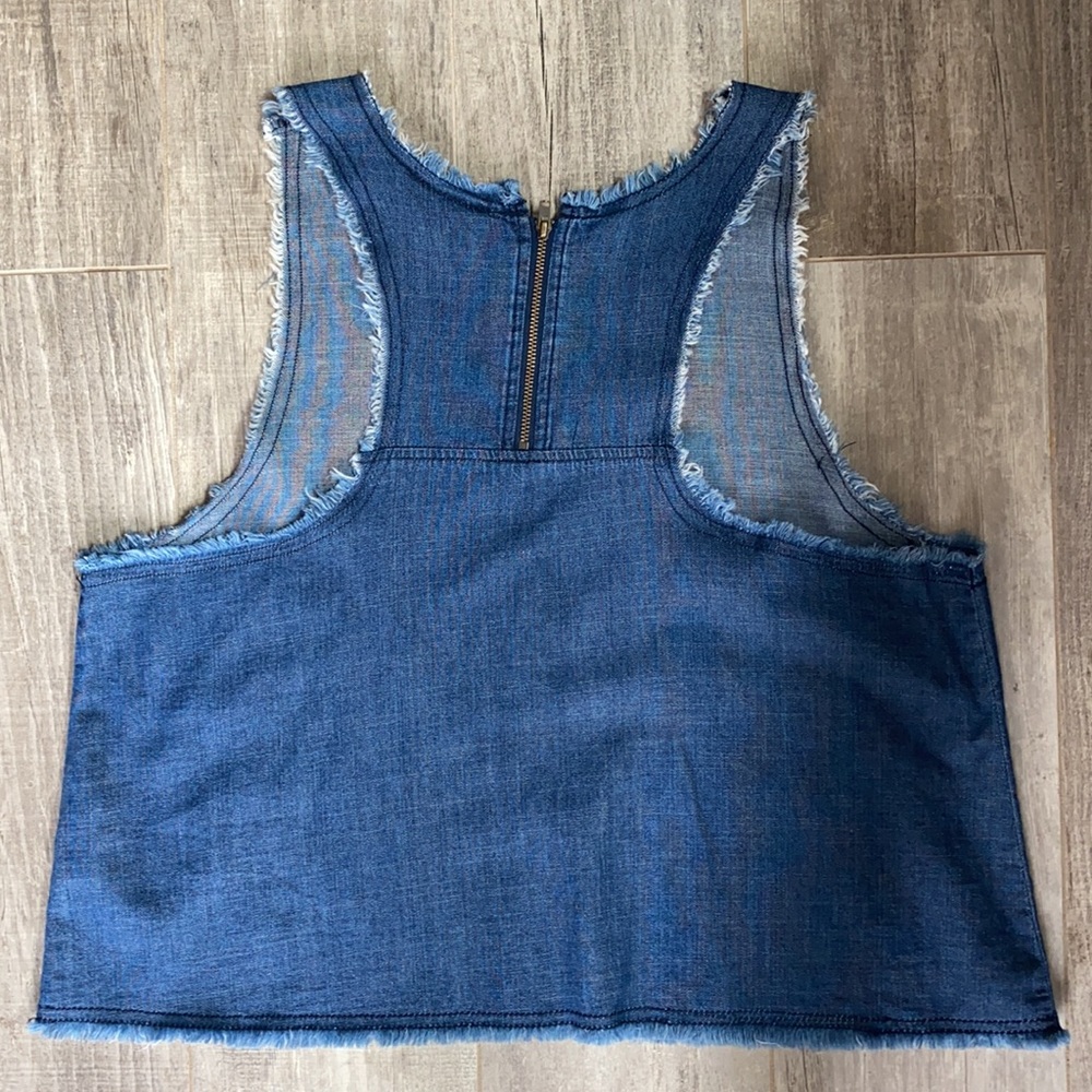 BP denim razor back size large top.  Zipper on back - Picture 5 of 5